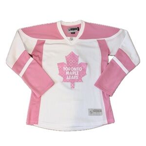 PINK AND WHITE TORONTO MAPLE LEAFS JERSEY